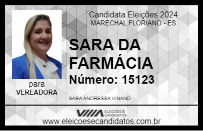 Candidato SARA DA FARMÁCIA 2024 - MARECHAL FLORIANO - Eleições