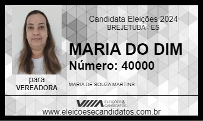 Candidato MARIA DO DIM 2024 - BREJETUBA - Eleições