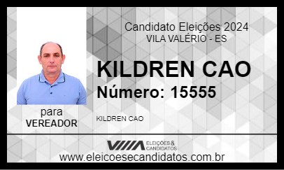 Candidato KILDREN CAO 2024 - VILA VALÉRIO - Eleições