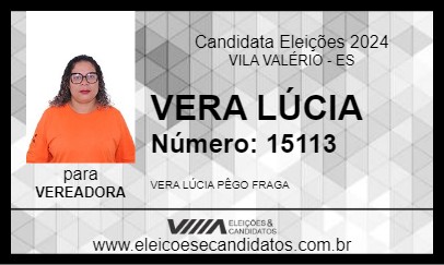 Candidato VERA LÚCIA 2024 - VILA VALÉRIO - Eleições