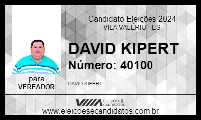 Candidato DAVID KIPERT 2024 - VILA VALÉRIO - Eleições