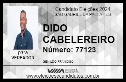 Candidato DIDO CABELEREIRO 2024 - SÃO GABRIEL DA PALHA - Eleições