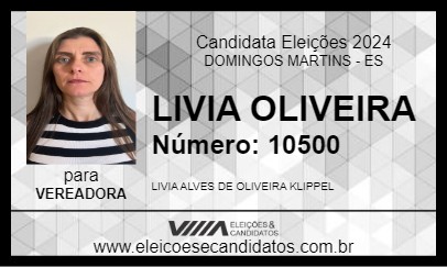 Candidato LIVIA OLIVEIRA 2024 - DOMINGOS MARTINS - Eleições