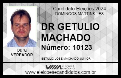 Candidato DR GETULIO MACHADO 2024 - DOMINGOS MARTINS - Eleições