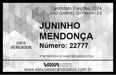 Candidato JUNINHO MENDONÇA 2024 - SÃO GABRIEL DA PALHA - Eleições