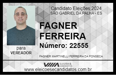 Candidato FAGNER FERREIRA 2024 - SÃO GABRIEL DA PALHA - Eleições