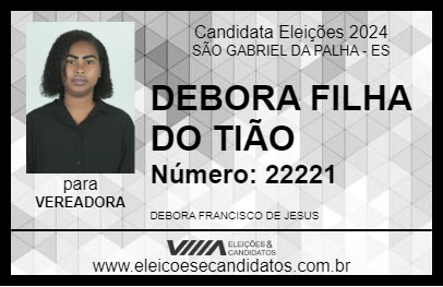 Candidato DEBORA FILHA DO TIÃO 2024 - SÃO GABRIEL DA PALHA - Eleições