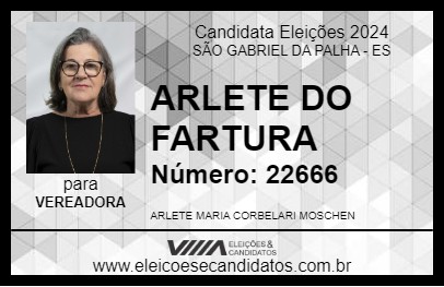 Candidato ARLETE DO FARTURA 2024 - SÃO GABRIEL DA PALHA - Eleições