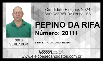 Candidato PEPINO DA RIFA 2024 - SÃO GABRIEL DA PALHA - Eleições