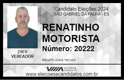 Candidato RENATINHO MOTORISTA 2024 - SÃO GABRIEL DA PALHA - Eleições