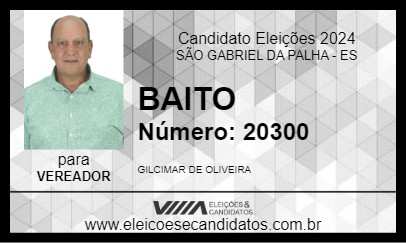 Candidato BAITO 2024 - SÃO GABRIEL DA PALHA - Eleições