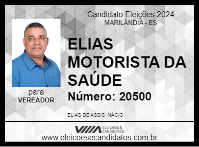 Candidato ELIAS MOTORISTA DA SAÚDE 2024 - MARILÂNDIA - Eleições