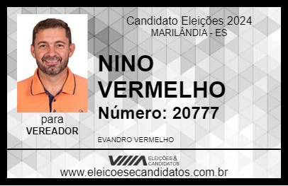 Candidato NINO VERMELHO 2024 - MARILÂNDIA - Eleições