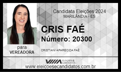 Candidato CRIS FAÉ 2024 - MARILÂNDIA - Eleições