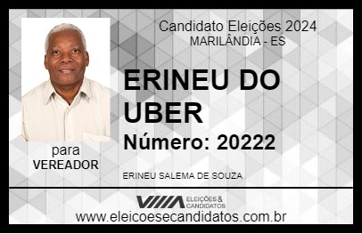 Candidato ERINEU DO UBER 2024 - MARILÂNDIA - Eleições