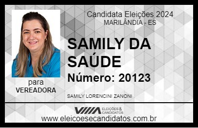 Candidato SAMILY DA SAÚDE 2024 - MARILÂNDIA - Eleições