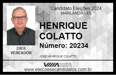 Candidato HENRIQUE COLATTO 2024 - MARILÂNDIA - Eleições