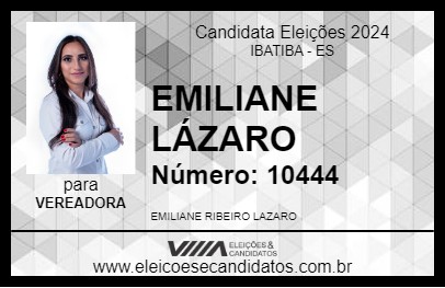 Candidato EMILIANE LÁZARO 2024 - IBATIBA - Eleições