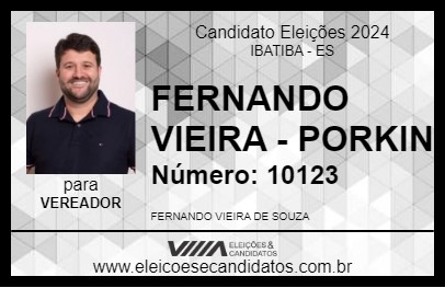 Candidato FERNANDO VIEIRA - PORKIN 2024 - IBATIBA - Eleições