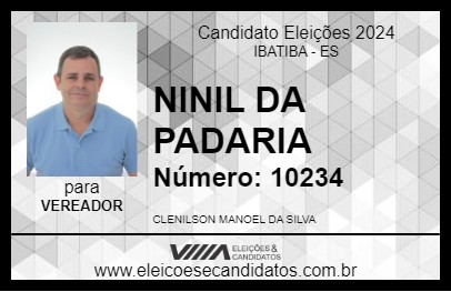 Candidato NINIL DA PADARIA  2024 - IBATIBA - Eleições