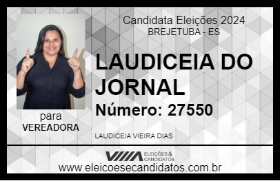 Candidato LAUDICEIA DO JORNAL 2024 - BREJETUBA - Eleições