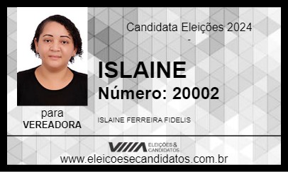 Candidato ISLAINE 2024 - MUQUI - Eleições