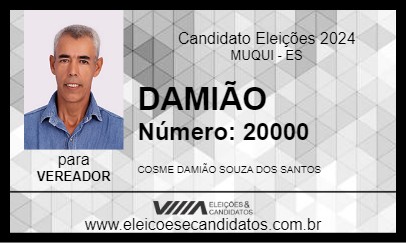 Candidato DAMIÃO  2024 - MUQUI - Eleições