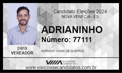 Candidato ADRIANINHO 2024 - NOVA VENÉCIA - Eleições