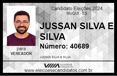 Candidato JUSSAN SILVA E SILVA 2024 - MUQUI - Eleições