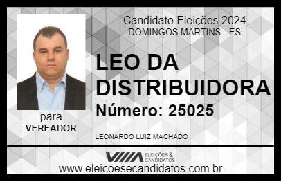 Candidato LEO DA DISTRIBUIDORA 2024 - DOMINGOS MARTINS - Eleições