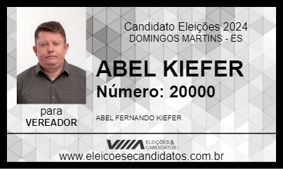 Candidato ABEL KIEFER 2024 - DOMINGOS MARTINS - Eleições