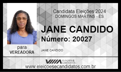 Candidato JANE CANDIDO 2024 - DOMINGOS MARTINS - Eleições