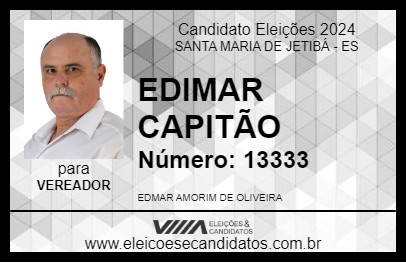 Candidato EDIMAR CAPITÃO 2024 - SANTA MARIA DE JETIBÁ - Eleições