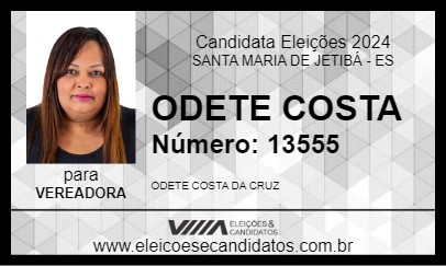 Candidato ODETE COSTA 2024 - SANTA MARIA DE JETIBÁ - Eleições