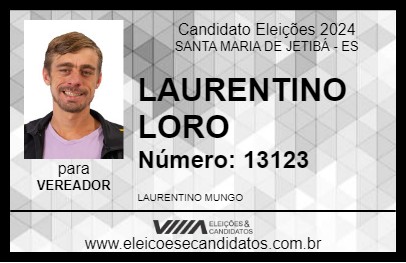 Candidato LAURENTINO LORO 2024 - SANTA MARIA DE JETIBÁ - Eleições