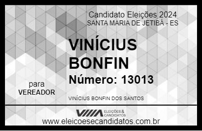 Candidato VINÍCIUS BONFIN 2024 - SANTA MARIA DE JETIBÁ - Eleições