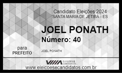 Candidato JOEL PONATH 2024 - SANTA MARIA DE JETIBÁ - Eleições