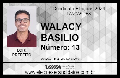 Candidato WALACY BASILIO 2024 - PANCAS - Eleições