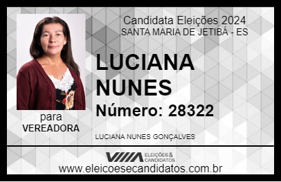 Candidato LUCIANA NUNES 2024 - SANTA MARIA DE JETIBÁ - Eleições