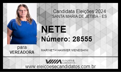 Candidato NETE 2024 - SANTA MARIA DE JETIBÁ - Eleições