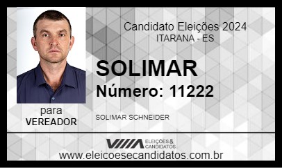 Candidato SOLIMAR 2024 - ITARANA - Eleições