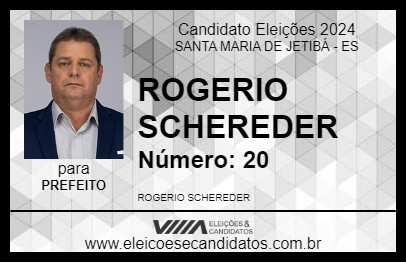 Candidato ROGERIO SCHEREDER 2024 - SANTA MARIA DE JETIBÁ - Eleições