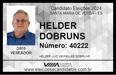 Candidato HELDER DOBRUNS 2024 - SANTA MARIA DE JETIBÁ - Eleições