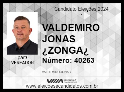 Candidato VALDEMIRO JONAS ¿ZONGA¿ 2024 - SANTA MARIA DE JETIBÁ - Eleições