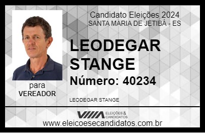 Candidato LEODEGAR STANGE 2024 - SANTA MARIA DE JETIBÁ - Eleições