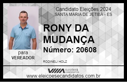 Candidato RONY DA MUDANÇA 2024 - SANTA MARIA DE JETIBÁ - Eleições