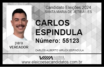 Candidato CARLOS ESPINDULA 2024 - SANTA MARIA DE JETIBÁ - Eleições