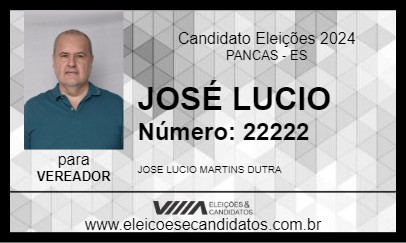 Candidato JOSÉ LUCIO 2024 - PANCAS - Eleições