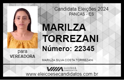 Candidato MARILZA TORREZANI 2024 - PANCAS - Eleições