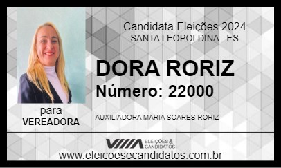 Candidato DORA RORIZ 2024 - SANTA LEOPOLDINA - Eleições